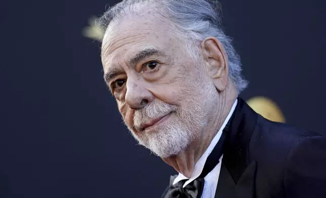 Francis Ford Coppola arrives at the 50th AFI Life Achievement Award tribute to him on Saturday, April 26, 2025, at the Dolby Theatre in Los Angeles. (Photo by Jordan Strauss/Invision/AP)