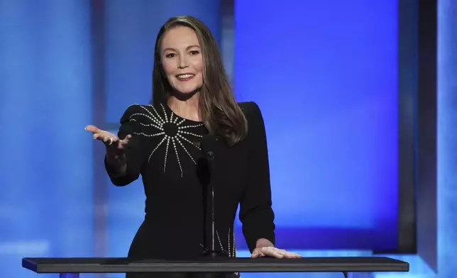 Actor Diane Lane makes remarks during the 50th AFI Life Achievement Award tribute to Francis Ford Coppola on Saturday, April 26, 2025, at the Dolby Theatre in Los Angeles. (AP Photo/Chris Pizzello)