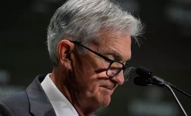 Chair of the Board of Governors of the Federal Reserve System Jerome Powell speaks during an event hosted by the Economic Club of Chicago, Wednesday, April 16, 2025, in Chicago. (AP Photo/Erin Hooley)