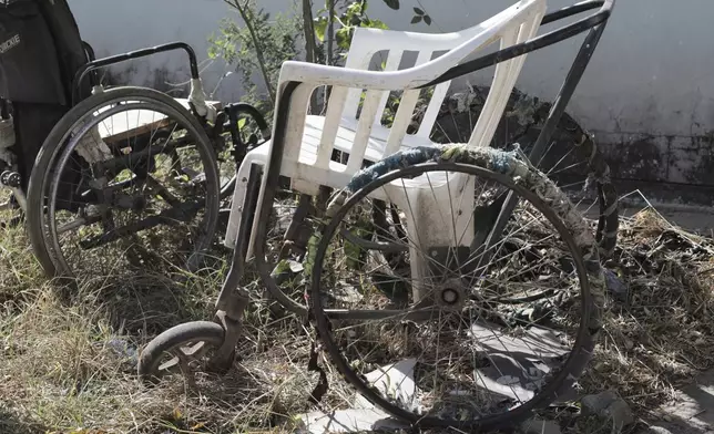 Abandoned wheelchairs lie at Ortho-Physiotherapy Centre in Mekele, Tigray region of northern Ethiopia Friday, Feb. 14, 2025. (AP Photo/Amanuel Birhane)