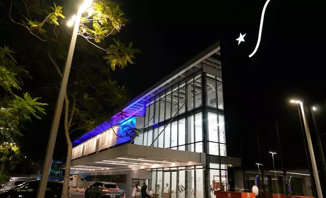 DF Star Hospital, where former Brazilian President Jair Bolsonaro transferred after being hospitalized for abdominal pain, is seen in Brasilia, Brazil, Saturday, April 12, 2025. (AP Photo/Eraldo Peres)