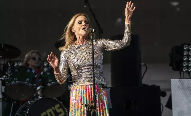 Belinda Carlisle of The Go-Go's performs during the first weekend of the Coachella Valley Music and Arts Festival at the Empire Polo Club on Friday, April 11, 2025, in Indio, Calif. (Photo by Amy Harris/Invision/AP)