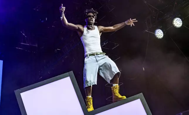 SAINt JHN performs during the first weekend of the Coachella Valley Music and Arts Festival at the Empire Polo Club on Friday, April 11, 2025, in Indio, Calif. (Photo by Amy Harris/Invision/AP)