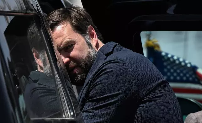 U.S. Vice President JD Vance is seen near his motorcade prior to boarding Air Force Two upon departing Agra, India en route to Jaipur, India after visiting the Taj Mahal, Wednesday, April 23, 2025. (Kenny Holston /The New York Times via AP, Pool)