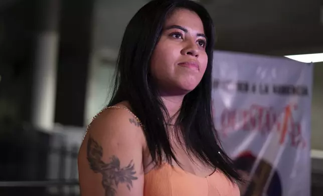 Yakiri Rubio attends a performance of Mexican corridos singer Vivir Quintana in Mexico City, Thursday, April 24, 2025. (AP Photo/Aurea Del Rosario)