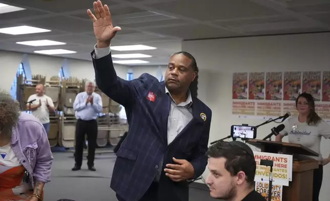 FILE - Pittsburgh Mayor Ed Gainey attends a May Day rally in Pittsburgh, May 1, 2025. (AP Photo/Gene J. Puskar, File)