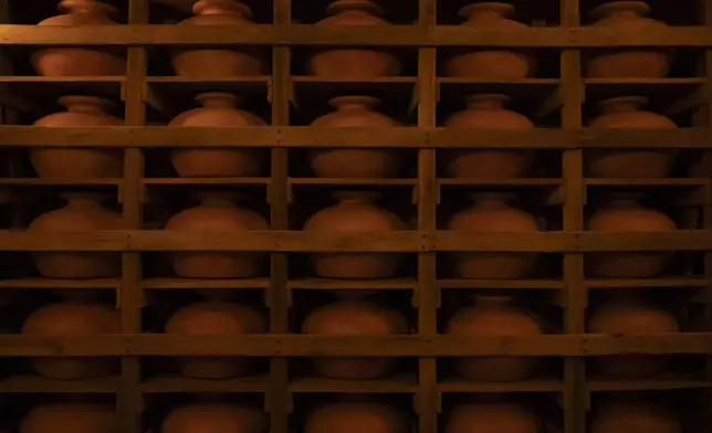 An exhibit of a storage area is seen at the Ark Encounter in Williamstown, Ky., Friday, March 21, 2025. (AP Photo/Madeleine Hordinski)