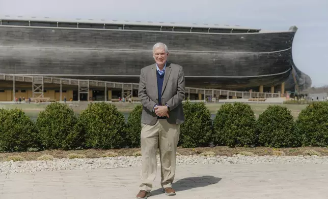 Ken Ham, founder of Answers in Genesis, poses for a portrait at the Ark Encounter in Williamstown, Ky., Friday, March 21, 2025. (AP Photo/Madeleine Hordinski)