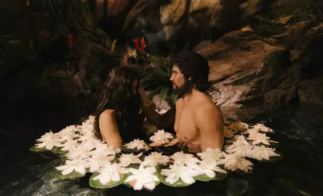 An exhibit of Adam and Eve is seen at the Creation Museum in Petersburg, Ky., Friday, March 21, 2025. (AP Photo/Madeleine Hordinski)