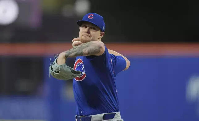 Chicago Cubs Cade Horton pitches during the second inning of a baseball game against the New York Mets Saturday, May 10, 2025, in New York. (AP Photo/Frank Franklin II)