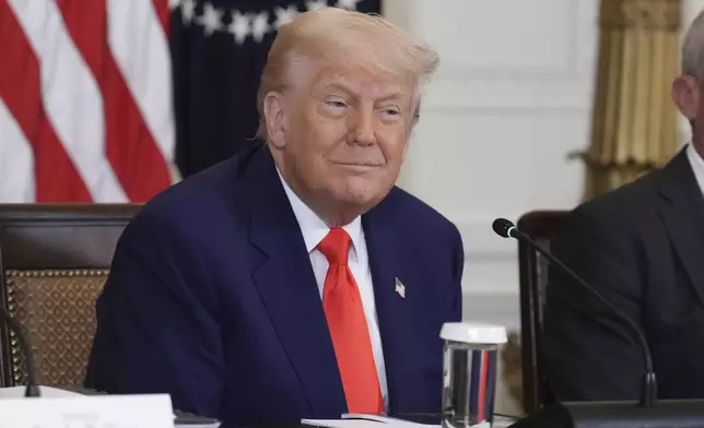 President Donald Trump attends a Make America Healthy Again (MAHA) Commission Event in the East Room of the White House, Thursday, May 22, 2025, in Washington. (AP Photo/Jacquelyn Martin)