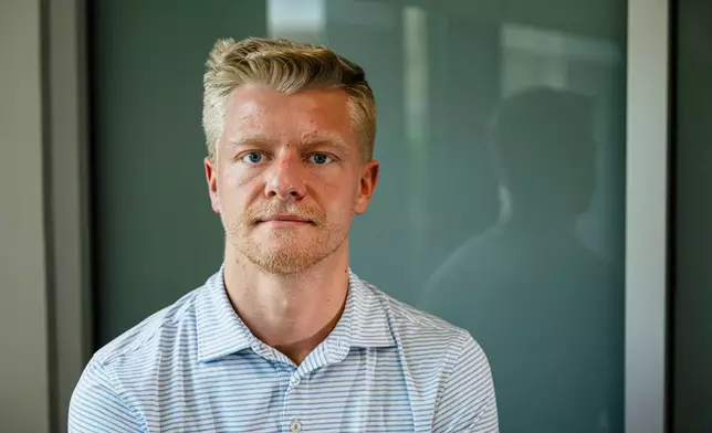 Austin Kissinger is seen at Gatton Student Center on the University of Kentucky's campus Tuesday, April 29, 2025, in Lexington, Ky. (AP Photo/Jon Cherry)