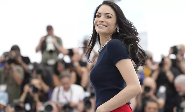 CORRECTS BYLINE: Elodie poses for photographers at the photo call for the film 'Fuori' at the 78th international film festival, Cannes, southern France, Wednesday, May 21, 2025. (Photo by Natacha Pisarenko/Invision/AP)