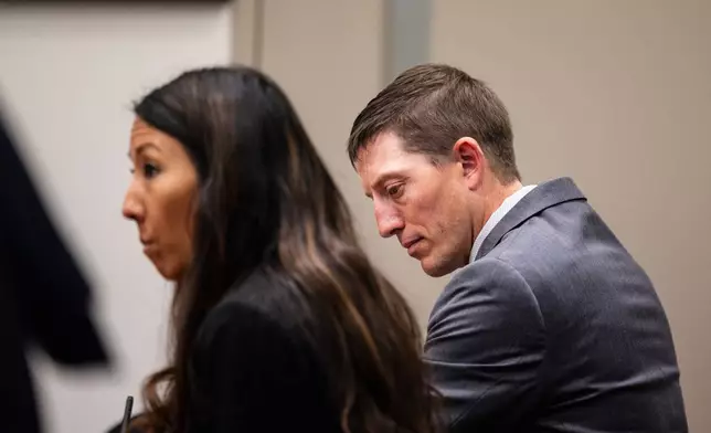 Former Grand Rapids Police officer Christopher Schurr appears at the Kent County Courthouse in Grand Rapids, Mich., Thursday, May 8, 2025. (Joel Bissell/MLive.com/Kalamazoo Gazette via AP)