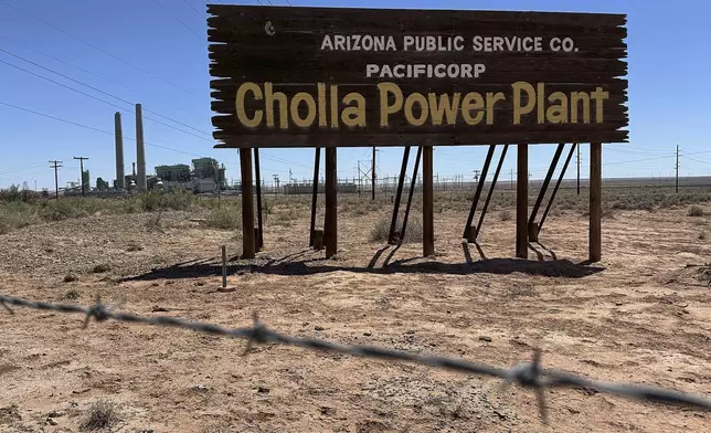 The coal-fired Cholla Power Plant, which shut down in March, is pictured Wednesday, April 23, 2025, near Joseph City, Ariz. (AP Photo/Susan Montoya Bryan)