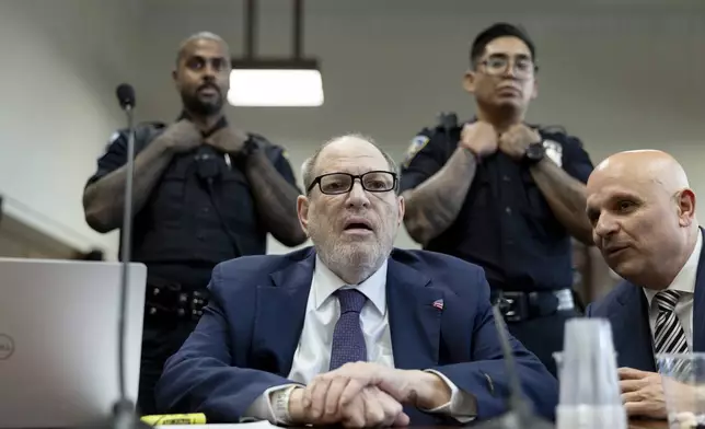 Harvey Weinstein appears in state court in Manhattan for his retrial on Tuesday, May 20, 2025 in New York. (Justin Lane/Pool Photo via AP)