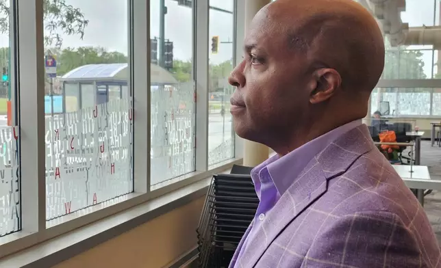 Former Minneapolis Police Chief Medaria Arradondo stands for a portrait at the East Lake Library in Minneapolis on Tuesday, May 20, 2025. (AP Photo/Steve Karnowski)