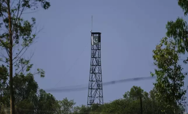 An empty Pakistani military post is seen from Indian side from Suchetgarh village after the two countries reported no incidents of firing overnight, Monday, May 12, 2025. (AP Photo/Channi Anand)