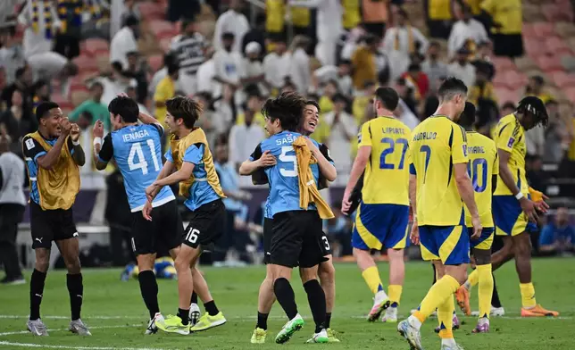 Al Nassr's Cristiano Ronaldo (7) walks off after his team lost to Kawasaki Frontale during a AFC Champions League Elite semifinal soccer match at Alinma Stadium in Jeddah, Saudi Arabia, Wednesday, April 30, 2025. (AP Photo/Ali Issa)