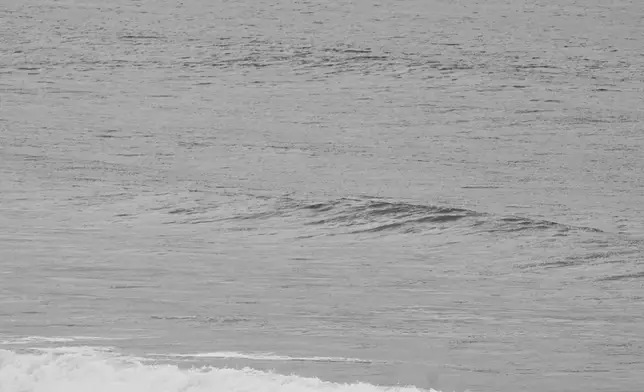 CORRECTS DAY: A U.S Coast Guard boat and lifeguards look for survivors after a boat capsized in the surf Monday, May. 5, 2025, in at Torrey Pines State beach in San Diego, Calif. (AP Photo/Denis Poroy)