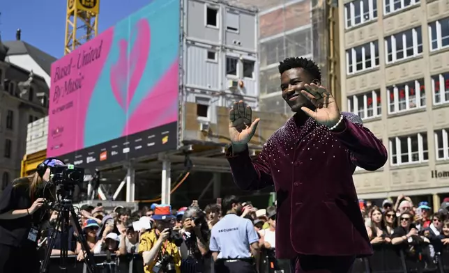 Netherlands' Claude poses for a photo, during the opening ceremony of the 69th Eurovision Song Contest, in Basel, Switzerland, Sunday, May 11, 2025. (Peter Schneider/Keystone via AP)