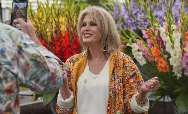 British actress Joanna Lumley is photographed at the RHS Chelsea Flower Show in London, Monday, May 19, 2025. (AP Photo/Kirsty Wigglesworth)