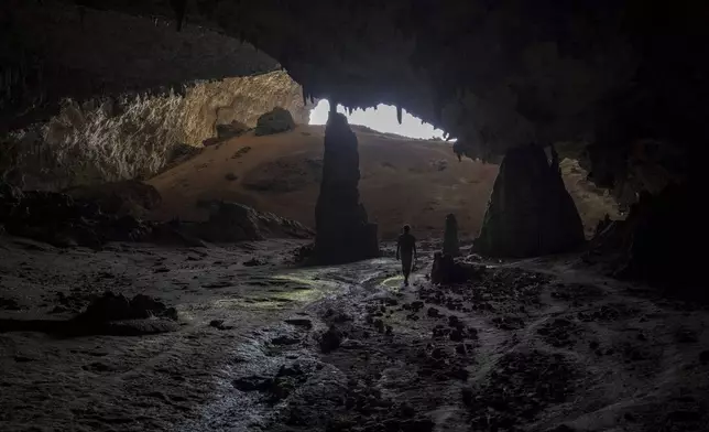 A network of caves stretches for kilometers on the Yemeni island of Socotra, on Sept. 22, 2024. (AP Photo/Annika Hammerschlag)