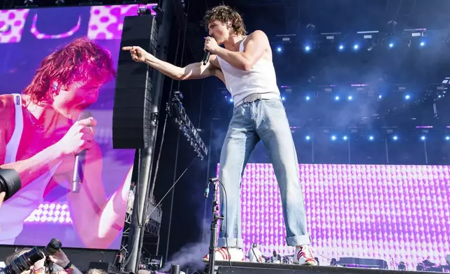 Benson Boone performs at the 2025 BottleRock Napa Valley on Saturday, May 24, 2025, at Napa Valley Expo in Napa, Calif. (Photo by Amy Harris/Invision/AP)