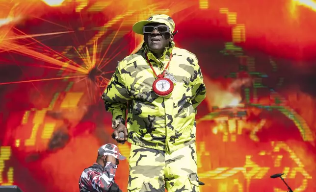 Flavor Flav of Public Enemy performs at the 2025 BottleRock Napa Valley on Friday, May 23, 2025, at Napa Valley Expo in Napa, Calif. (Photo by Amy Harris/Invision/AP)
