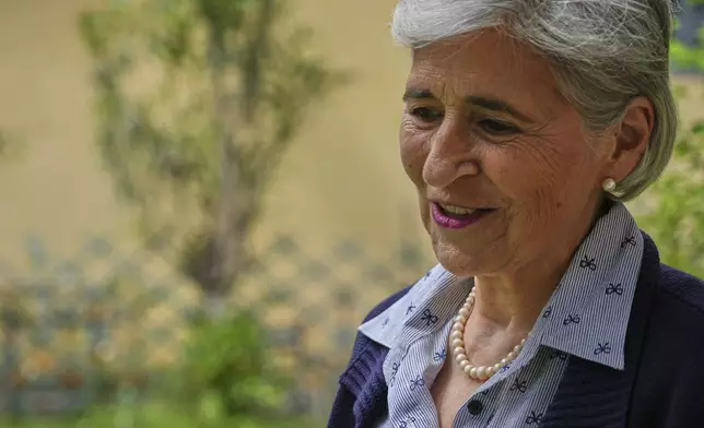 Maria Lia Zervino, chosen by Pope Francis to be on the Dicastery for Bishops, is interviewed by The Associated Press in Rome on Friday, May 9, 2025. (AP Photo/Andrea Rosa)