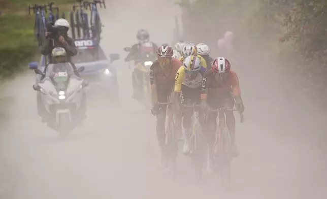 Bernal Gomez Egan Arley of Ineos Grenadiers during the stage 9 of the Giro d'Italia from Gubbio to Siena, Italy, Sunday, May 18, 2025. (Marco Alpozzi/Lapresse via AP)