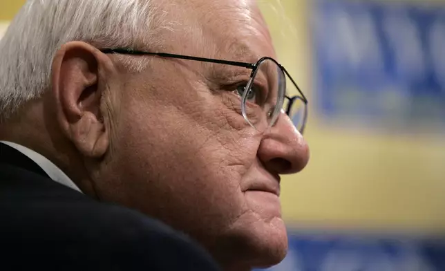 FILE - Former Gov. George Ryan speaks about his views on the death penalty during a radio talk show Monday, Dec. 4, 2006, in Chicago. (AP Photo/Jeff Roberson, File)