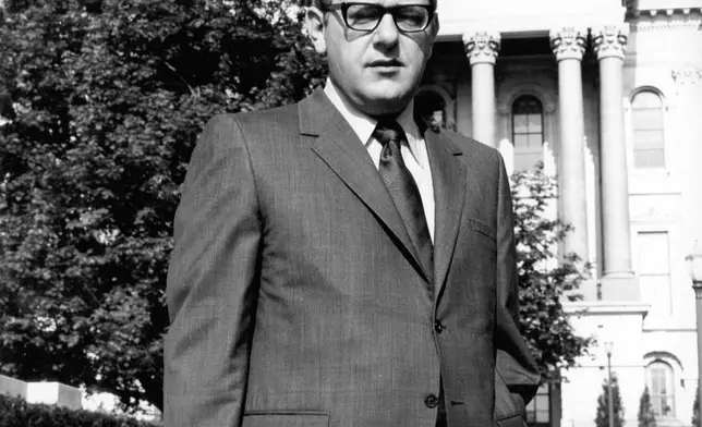 FILE - New Illinois state Rep. George Ryan stands in front of the state Capitol in Springfield, Ill., in 1973. (AP Photo/The (Kankakee) Daily Journal, File)