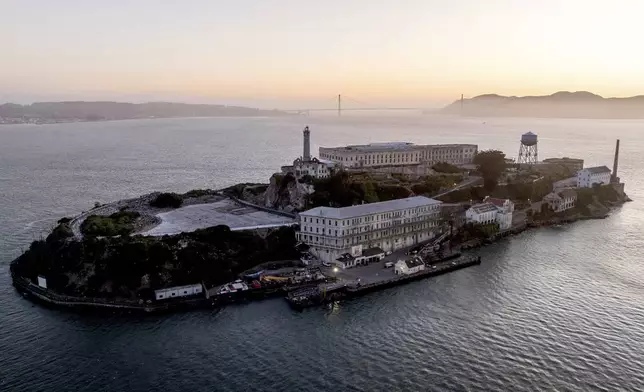 Alcatraz Island is pictured on Sunday, May 4, 2025, in the San Francisco Bay, Calif. (AP Photo/Noah Berger)