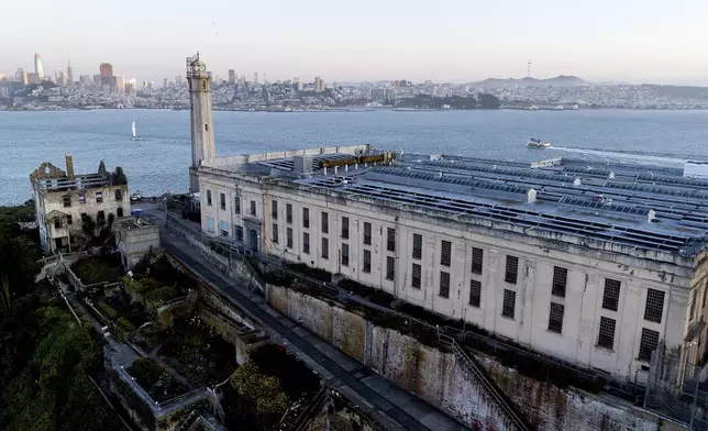 Alcatraz Island is pictured on Sunday, May 4, 2025, in the San Francisco Bay, Calif. (AP Photo/Noah Berger)