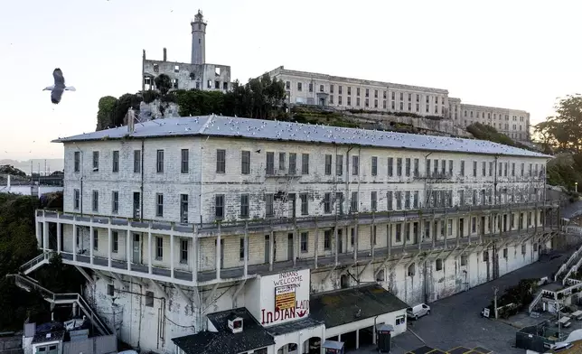 Alcatraz Island is pictured on Sunday, May 4, 2025, in the San Francisco Bay, Calif. (AP Photo/Noah Berger)