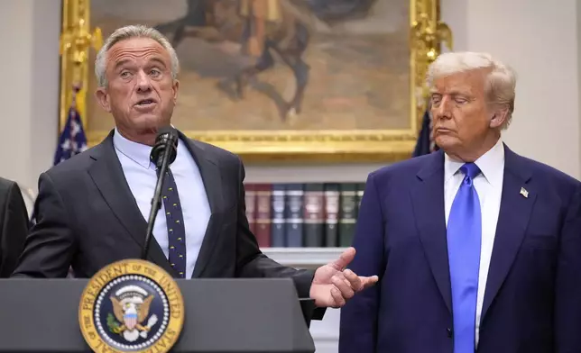 Health and Human Services Secretary Robert F. Kennedy Jr., speaks after President Donald Trump signed an executive order related to drug prices, in the Roosevelt Room of the White House in Washington, Monday, May 12, 2025, in Washington. (AP Photo/Mark Schiefelbein