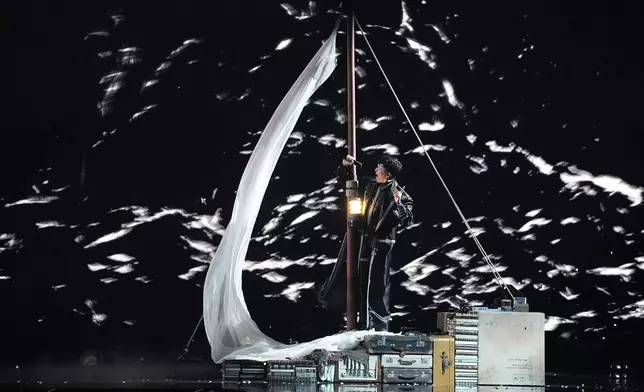 JJ from Austria performs the song "Wasted Love" during the second semi-final of the 69th Eurovision Song Contest, in Basel, Switzerland, Thursday, May 15, 2025. (AP Photo/Martin Meissner)