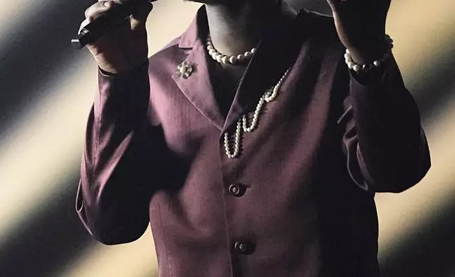 Claude from the Netherlands performs the song "C'est La Vie" during the dress rehearsal for the Grand Final of the 69th Eurovision Song Contest, in Basel, Switzerland, Friday, May 16 2025. (AP Photo/Martin Meissner)