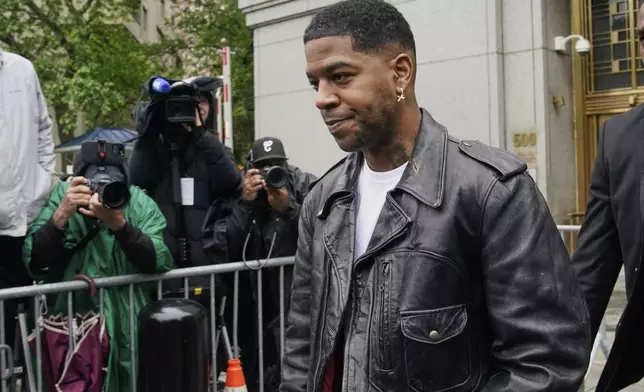 Rapper Kid Cudi leaves Federal Court after testifying at the trial of Sean "Diddy" Combs, in New York, Thursday, May 22, 2025. (AP Photo/Richard Drew)