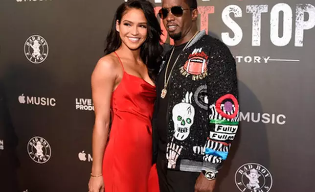 FILE - Cassie Ventura, left, and Sean "Diddy" Combs appear at the premiere of "Can't Stop, Won't Stop: A Bad Boy Story" on June 21, 2017, in Beverly Hills, Calif. (Photo by Chris Pizzello/Invision/AP, File)