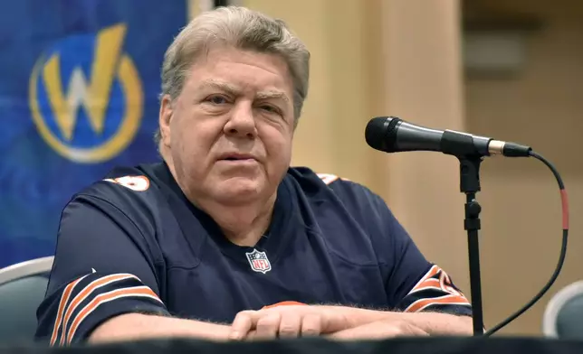 FILE - George Wendt participates during a Q&amp;A panel on Day 2 at Wizard World at the Donald E Stephens Convention Center, Saturday, Aug. 24, 2019, in Chicago. (Photo by Rob Grabowski/Invision/AP, file)