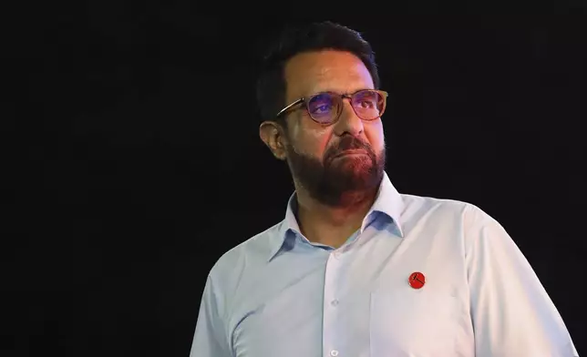 Singapore opposition leader and Workers' Party (WP) Secretary-General, Pritam Singh is seen at the assembly centre during the general election in Singapore, Saturday, May 3, 2025. (AP Photo/Suhaimi Abdullah)