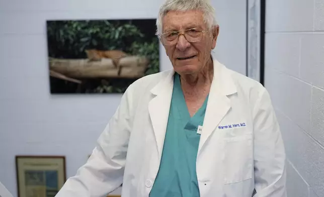 Dr. Warren Hern stands in his now-closed clinic Wednesday, May 7, 2025, in Boulder, Colo. (AP Photo/David Zalubowski)