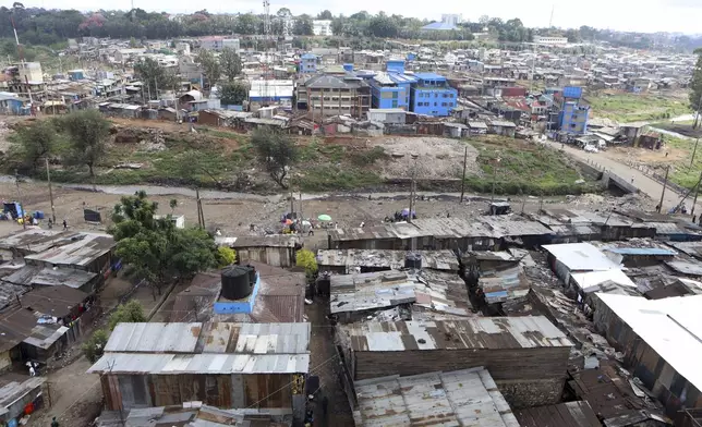A view of residential structures in Mathare informal settlement of the capital Nairobi, Kenya Saturday, April 5, 2025. (AP Photo/Andrew Kasuku)