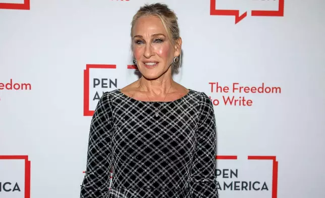 Actor Sarah Jessica Parker attends the PEN America Spring Literary Gala at The American Museum of Natural History on Thursday, May 15, 2025, in New York. (Photo by Andy Kropa/Invision/AP)