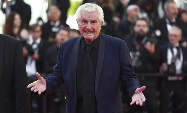 Claude Lelouch poses for photographers during the awards ceremony red carpet at the 78th international film festival, Cannes, southern France, Saturday, May 24, 2025. (Photo by Scott A Garfitt/Invision/AP)