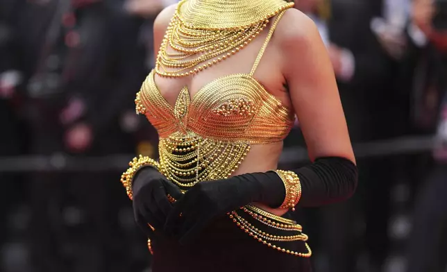 Deepti Sadhwani poses for photographers during the awards ceremony red carpet at the 78th international film festival, Cannes, southern France, Saturday, May 24, 2025. (Photo by Scott A Garfitt/Invision/AP)