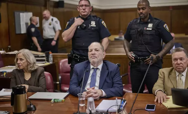 Harvey Weinstein appears in state court in Manhattan for his retrial on Wednesday, May 14, 2025 in New York. (Curtis Means/Pool Photo via AP)