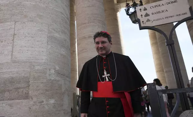 Cardinal Francis Leo arrives at the Vatican, Saturday, May 3, 2025, to attend the General Congregation of cardinals in the New Synod Hall where they are preparing for the upcoming conclave starting on May 7, to elect the 267th Roman pontiff. (AP Photo/Andrew Medichini)